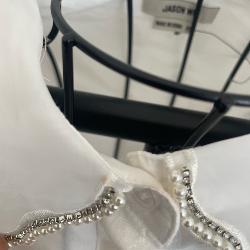 Jason Wu White Shirt with Embellished Collar - Picture 4 of 9